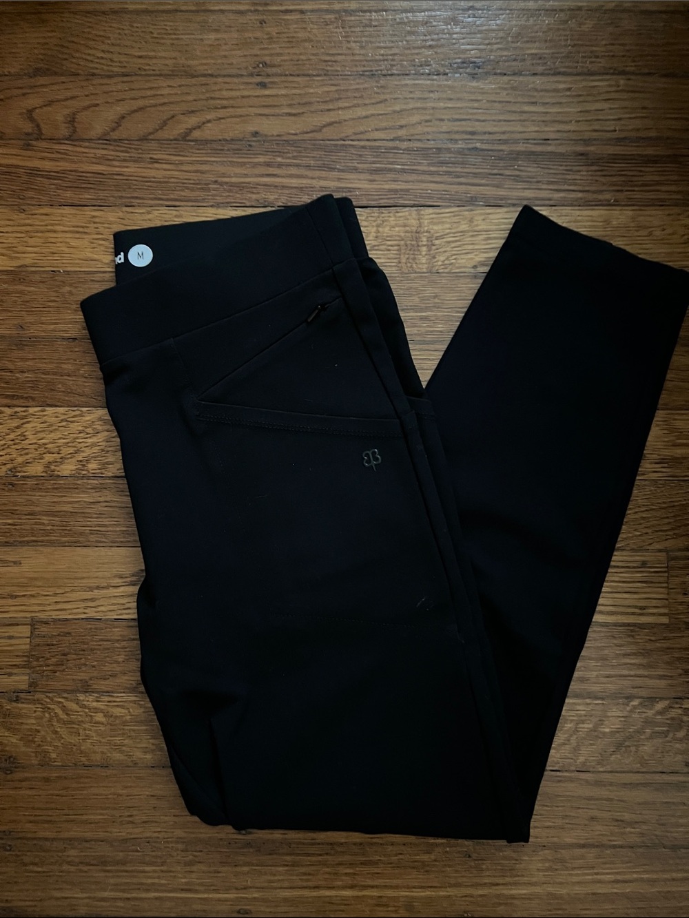 Betabrand Black Women's Leggings with Zipper Pocket
